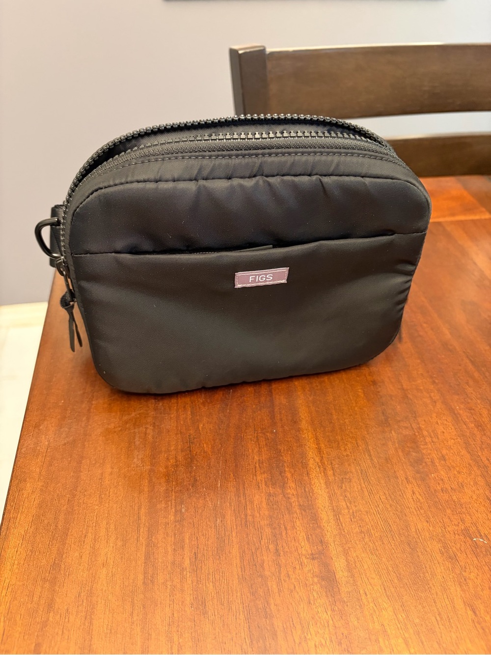 FIGS Black Men's Toiletry Kit with Dual Zippers